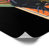 Art Deco Hexe Kürbislaterne Pumpkin Poster (Ecke)