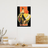 Art Deco Hexe Kürbislaterne Pumpkin Poster (Küche)