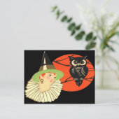 Art Deco Hexenschale Vollmond Postkarte (Stehend Vorderseite)