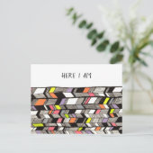 Art Deco Hier Behielt ich in Touch Postkarte (Stehend Vorderseite)