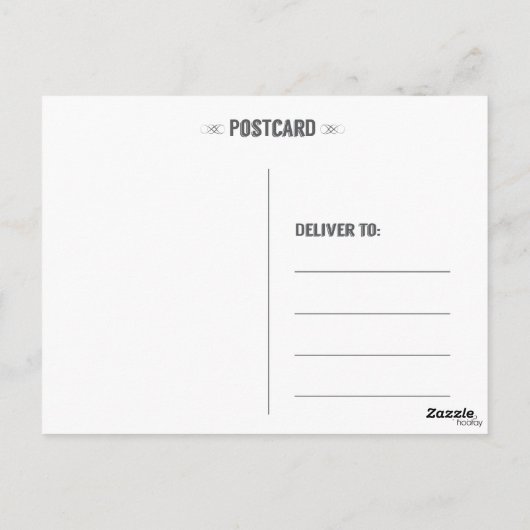 Art Deco Hier Behielt ich in Touch Postkarte (Rückseite)