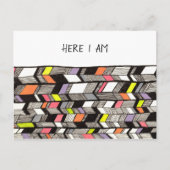 Art Deco Hier Behielt ich in Touch Postkarte (Vorderseite)