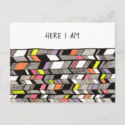 Art Deco Hier Behielt ich in Touch Postkarte (Vorderseite)