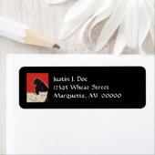 Art Deco High Style Pair Cats B&W Address Labels (Insitu)