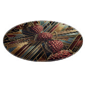 Art Deco Himbeere Geometrisch Gold Schneidebrett (Ecke)