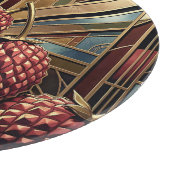Art Deco Himbeere Geometrisch Gold Schneidebrett (Ecke)