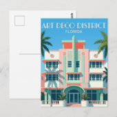 Art Deco Historic District USA Postkarte (Vorne/Hinten)