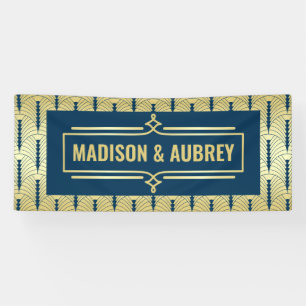 Art Deco Hochzeit Abendessen Abendessen Party Gold Banner