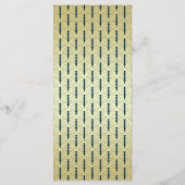 Art Deco Hochzeit Abendessen Abendessen Party Gold Menükarte (Rückseite)