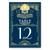 Art Deco Hochzeit Abendessen Abendessen Party Gold Tischnummer (Rückseite)