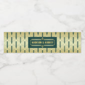 Art Deco Hochzeit Abendessen Party Grün Wasserflaschenetikett (Einzelnes Label)