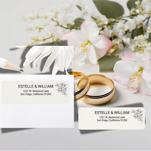 Art Deco Hochzeit Absenderetikett