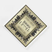 Art Déco Hochzeit Champagne Gold Probe Dinner Serviette (Ecke)