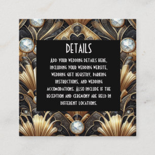 Art Deco Hochzeit Details Beilagekarten Begleitkarte