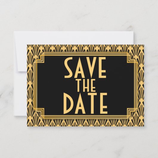 Art Deco Hochzeit Diamantmuster Save the Date (Vorderseite)