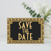 Art Deco Hochzeit Diamantmuster Save the Date (Stehend Vorderseite)