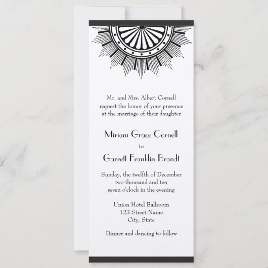 Art Deco Hochzeit Einladung (Vorderseite)