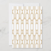 Art Deco Hochzeit Einladung in Gold und Weiß (Rückseite)