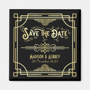 Art Déco Hochzeit Elegantes Tessin Save the Date Magnet