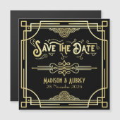Art Déco Hochzeit Elegantes Tessin Save the Date Magnetkarte (Vorne/Hinten)