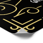 Art Deco Hochzeit Empfang Gold Schwarz Begrüßungsz Poster (Ecke)
