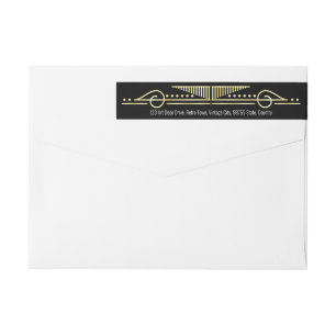 Art Deco Hochzeit Gold Black Gatsby Rücksendeadre