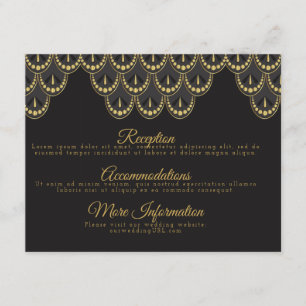 Art Deco Hochzeit im Vintage-Stil Begleitkarte