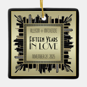 Art Deco Hochzeit Jubiläum Champagner Gold Gatsby Keramikornament
