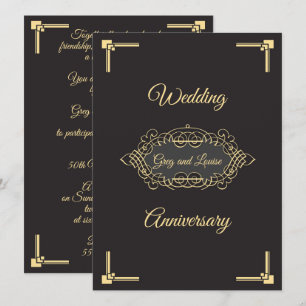 Art Deco Hochzeit Jubiläumsfeier Einladung