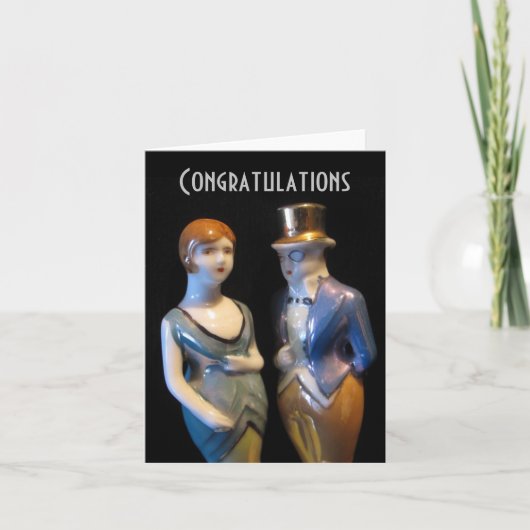 Art Déco Hochzeit/Jubiläumskarte Karte (Vorderseite)