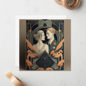Art-Deco-Hochzeit Mitteilungskarte (Vorderseite/Rückseite Beispiel)