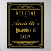Art Déco Hochzeit oder Party Sign machen Ihre eige Poster (Vorne)