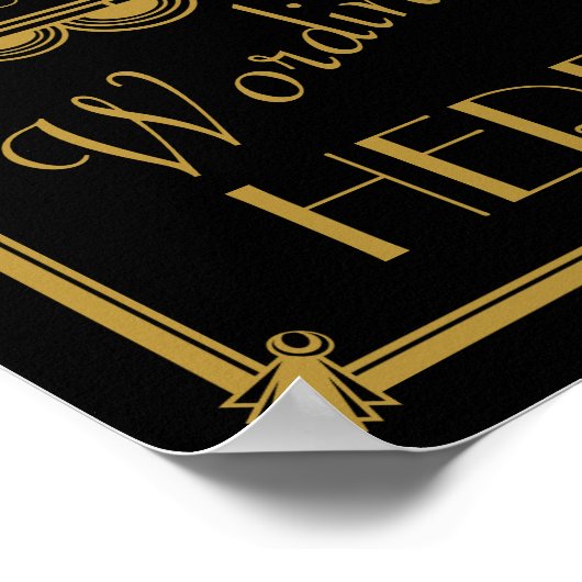 Art Déco Hochzeit oder Party Sign machen Ihre eige Poster (Ecke)