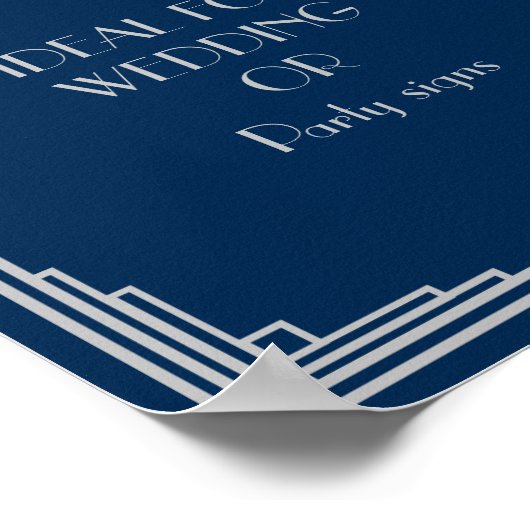 Art Déco Hochzeit oder Party Sign machen Ihre eige Poster (Ecke)