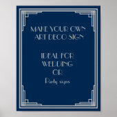 Art Déco Hochzeit oder Party Sign machen Ihre eige Poster (Vorne)