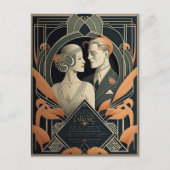 Art-Deco-Hochzeit Postkarte (Vorderseite)
