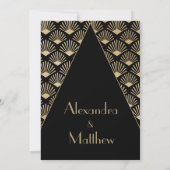 Art Deco Hochzeit Probe Dinner Black Gold Einladung (Rückseite)