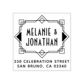 Art Déco Hochzeit - Rücksendeadresse Gummistempel (Prägung)