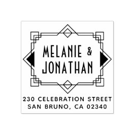 Art Déco Hochzeit - Rücksendeadresse Gummistempel