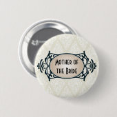 Art Deco Hochzeitsbrautparty Button (Vorne & Hinten)