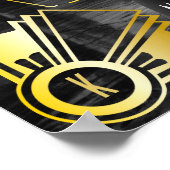 Art Deco Hochzeitsempfang Welcome Gold Foto Poster (Ecke)