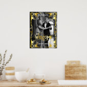 Art Deco Hochzeitsempfang Welcome Gold Foto Poster (Küche)
