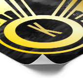 Art Deco Hochzeitsempfang Willkommen Gold & Black Poster (Ecke)
