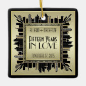 Art Deco Hochzeitsfeier Champagne Gold Gatsby Keramikornament (Vorderseite)