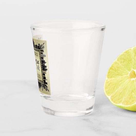 Art Deco Hochzeitsfeier Champagne Gold Gatsby Schnapsglas (Rechts)