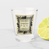 Art Deco Hochzeitsfeier Champagne Gold Gatsby Schnapsglas (Vorderseite)