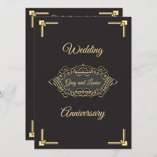 Art Deco Hochzeitsfeier Einladung