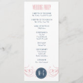 Art Deco Hochzeitsfeier Programm (Rückseite)