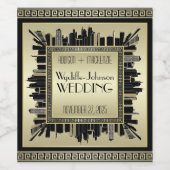 Art Déco Hochzeitsfeiern Weinetikett (Einzelnes Label)