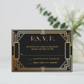 Art Deco - Hochzeitskarten UAWG RSVP Karte (Stehend Vorderseite)